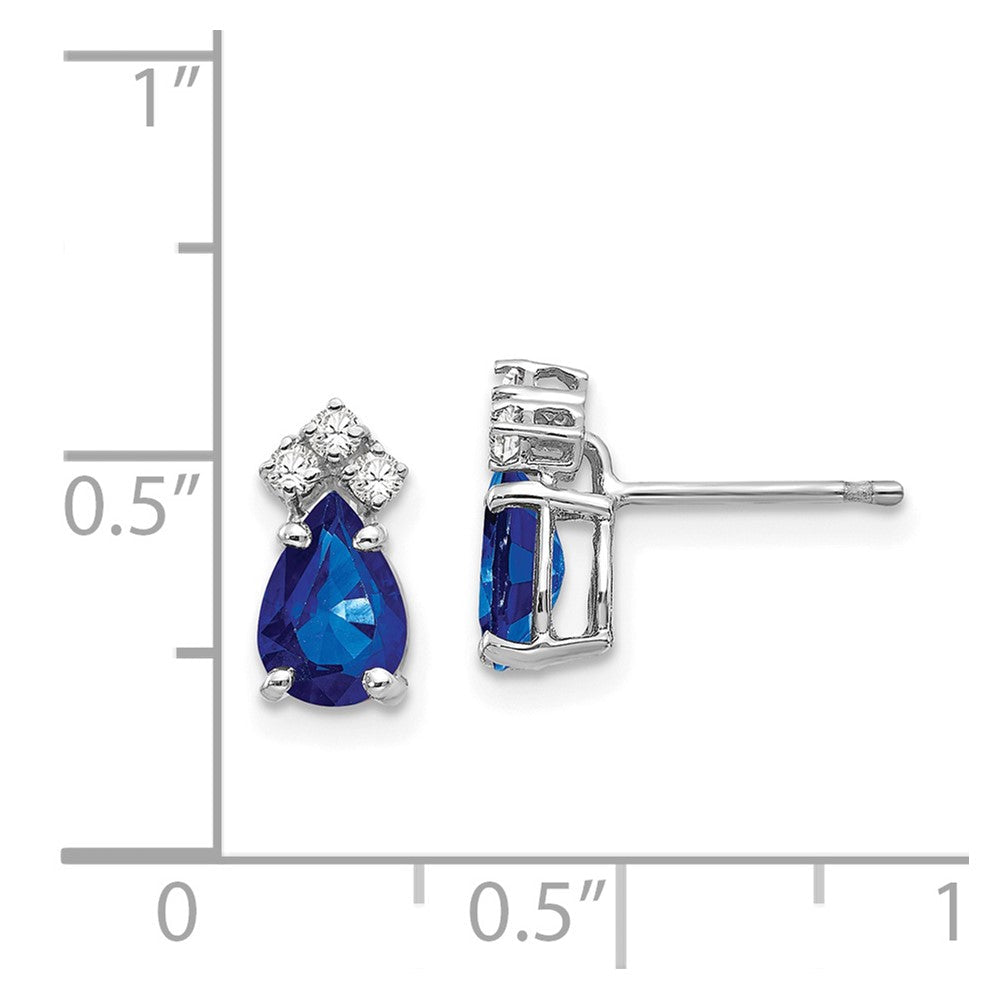 14K Weißgold 7x5mm Tropfen Saphir Vs Echt Diamant Ohrringe