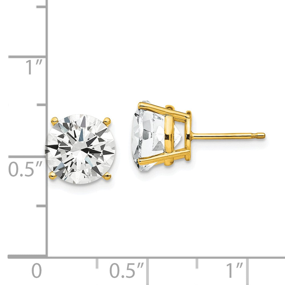 14K Gelbgold Ohrringe mit 9 mm Zirkonia