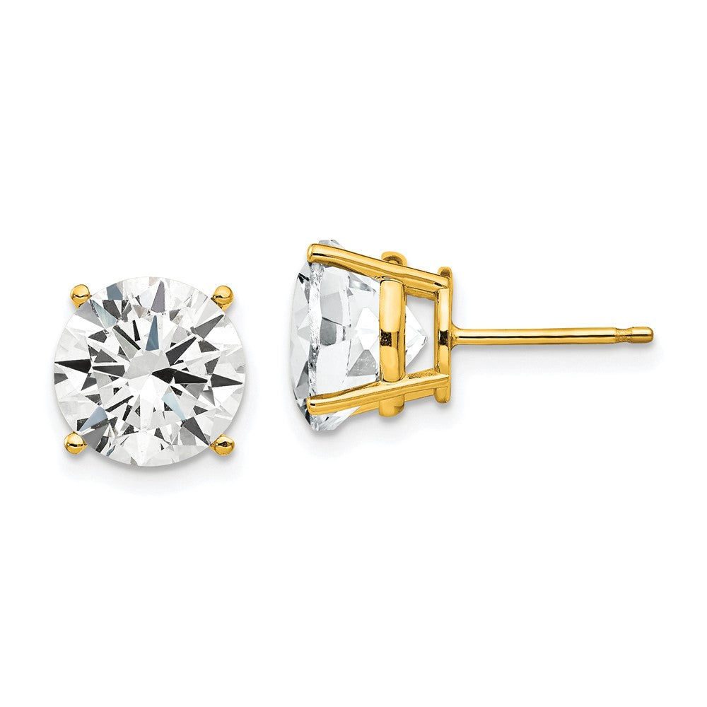 14K Gelbgold Ohrringe mit 9 mm Zirkonia