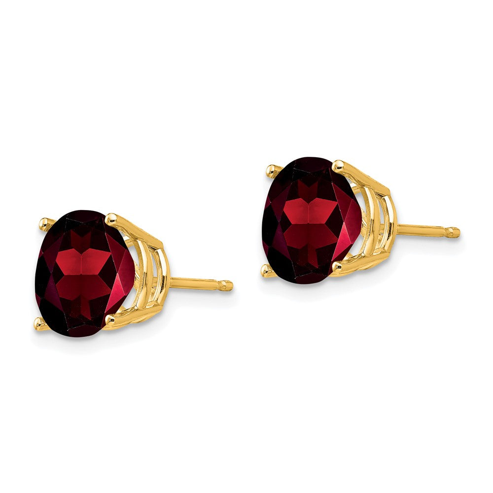 14K Gelbgold Ohrstecker mit 9 mm Granat