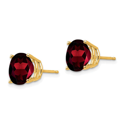 14K Gelbgold Ohrstecker mit 9 mm Granat