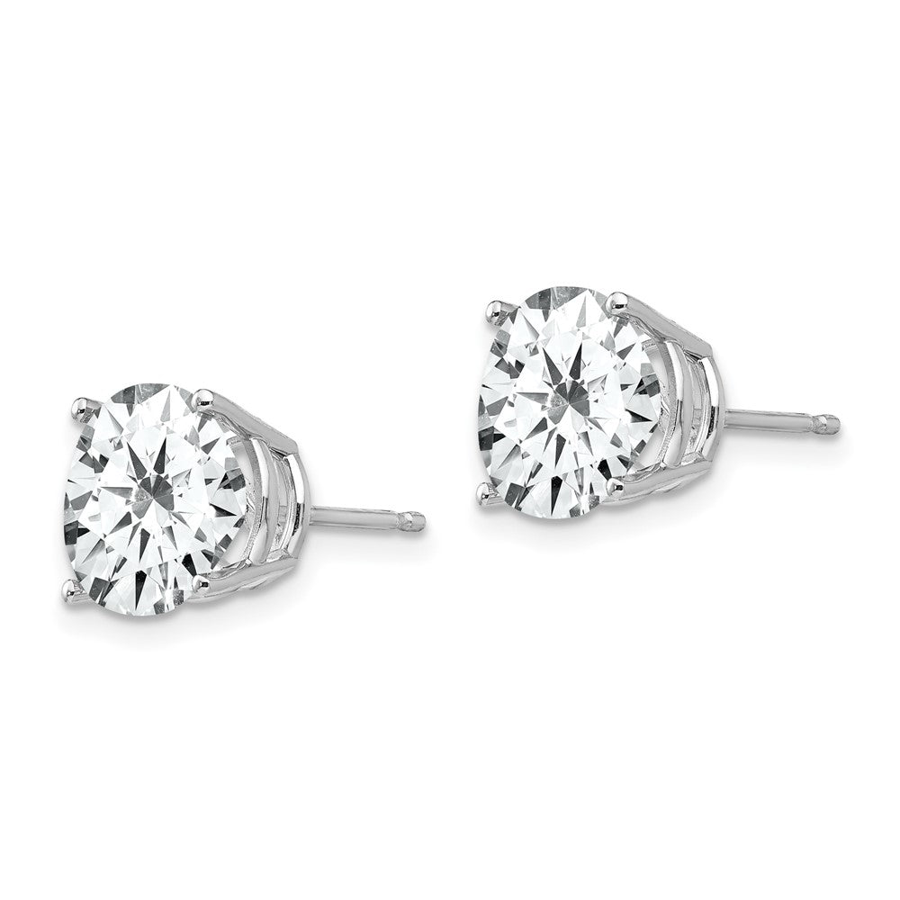 14K Weißgold Ohrringe mit Zirkonia, 9 mm