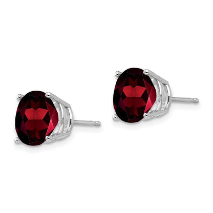 Ohrstecker aus 14K Weißgold mit rundem Granat