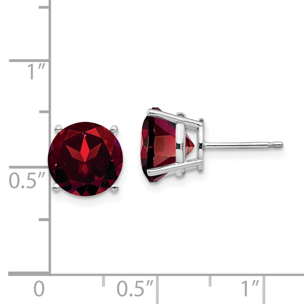Ohrstecker aus 14K Weißgold mit rundem Granat