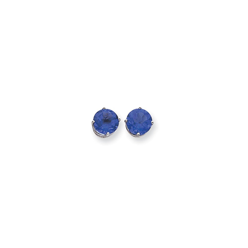 14K Weißgold Ohrringe mit Tsavorit, 9 mm