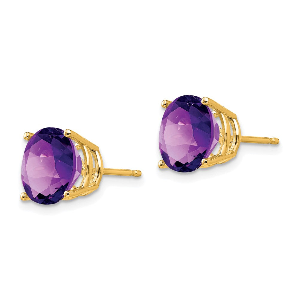 14K Gelbgold Ohrringe mit 10 mm Amethyst