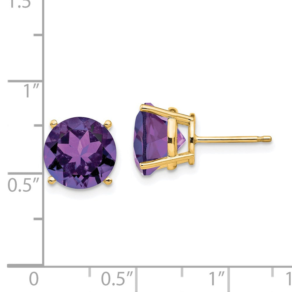 14K Gelbgold Ohrringe mit 10 mm Amethyst
