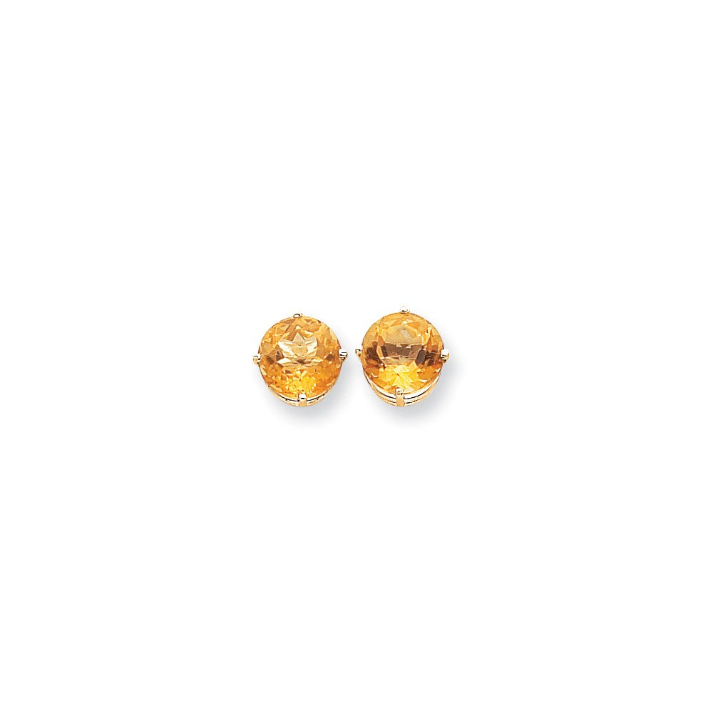 14K Gelbgold Ohrringe mit Citrin, 10 mm
