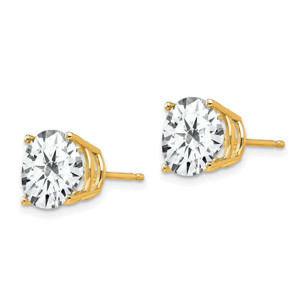 14K Gelbgold Ohrringe mit Zirkonia, 10 mm