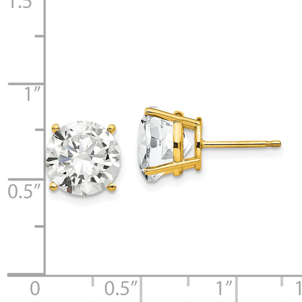 14K Gelbgold Ohrringe mit Zirkonia, 10 mm
