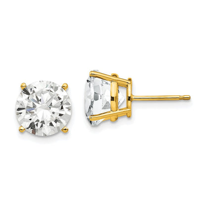 14K Gelbgold Ohrringe mit Zirkonia, 10 mm