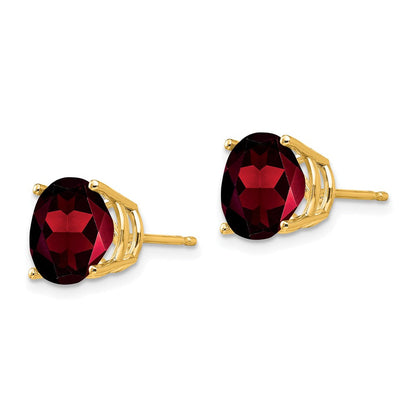 14K Gelbgold Ohrstecker mit rundem Granat