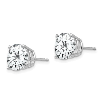 14K Weißgold Ohrringe mit Zirkonia, 10 mm