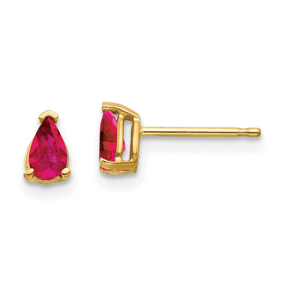 14K Gelbgold Rubin-Ohrringe