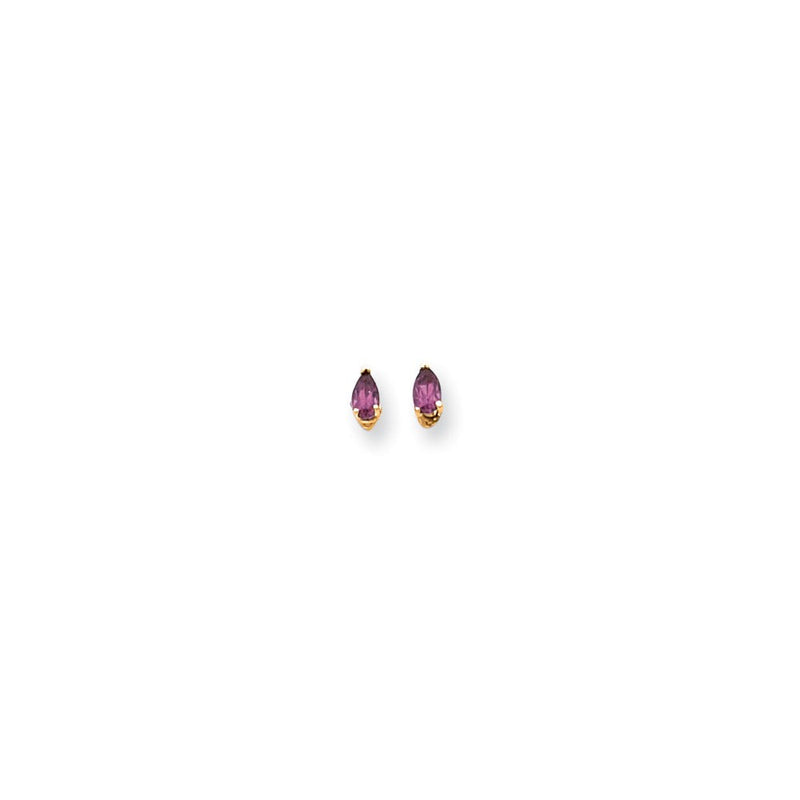 14K Gelbgold 5x3mm Tropfen Rhodolith Granat Ohrring