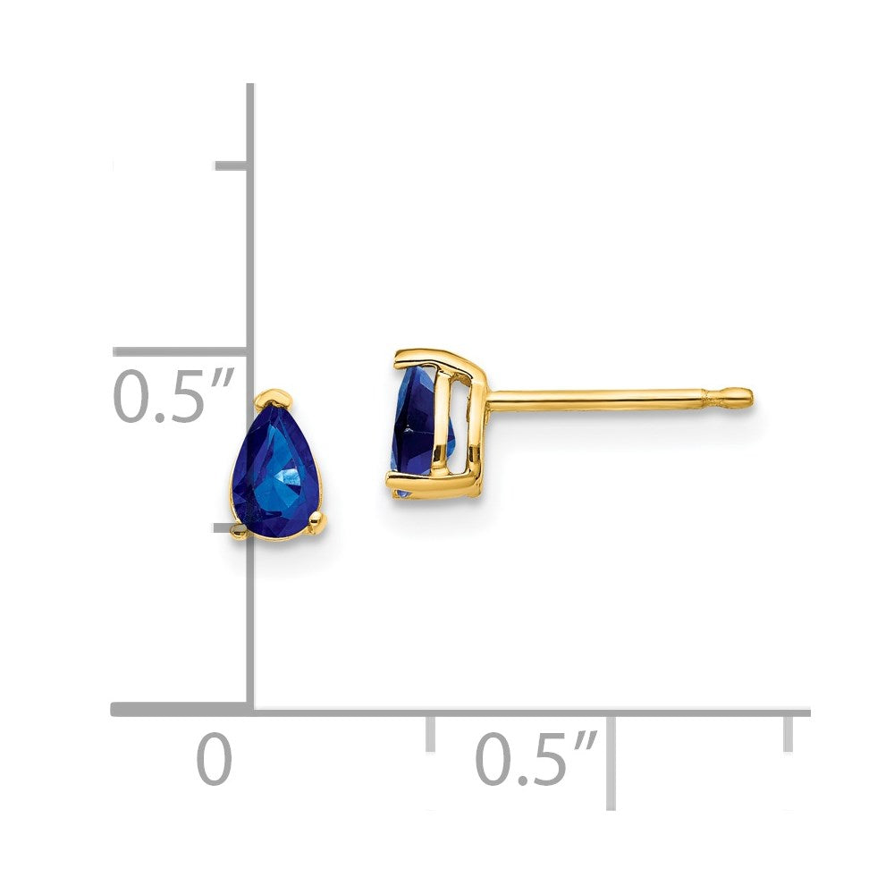 14K Gelbgold Ohrstecker mit Saphir