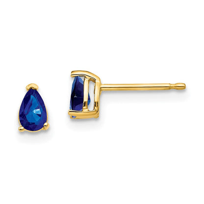14K Gelbgold Ohrstecker mit Saphir