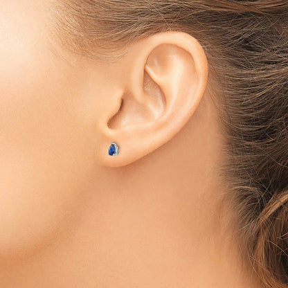 14K Weißgold Saphir-Ohrringe
