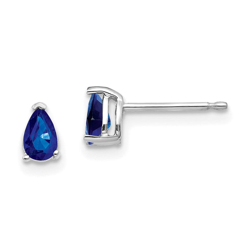 14K Weißgold Saphir-Ohrringe