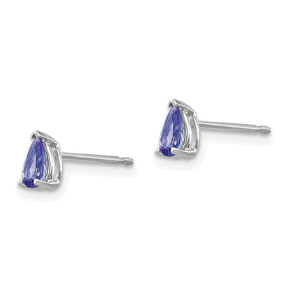 14K Weißgold Tansanit Ohrringe