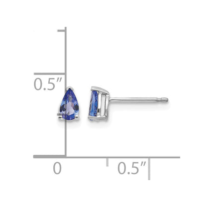 14K Weißgold Tansanit Ohrringe