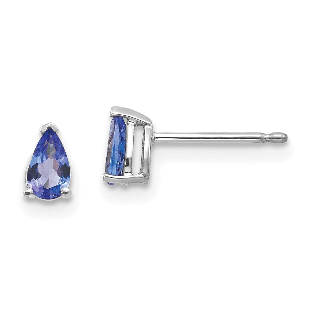 14K Weißgold Tansanit Ohrringe