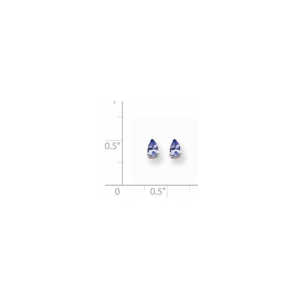 14K Weißgold Tansanit Ohrringe