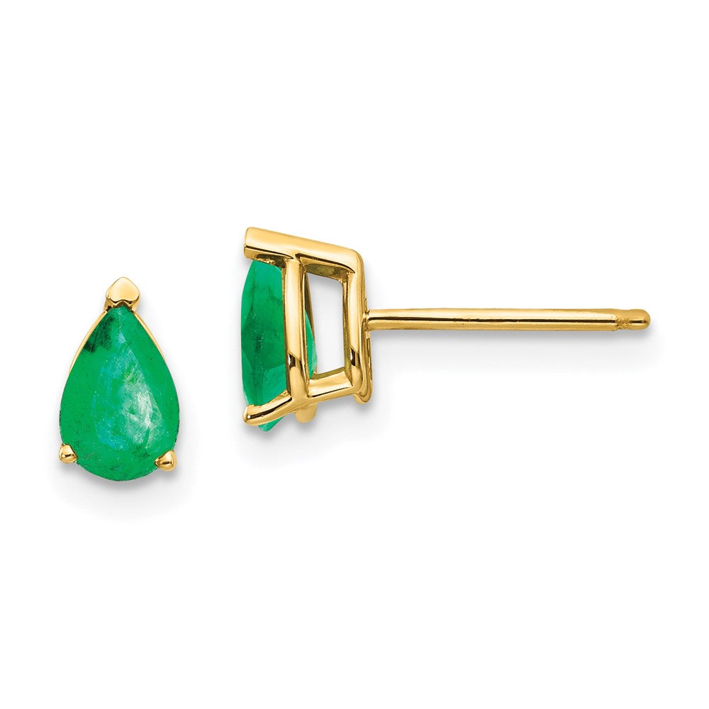 14K Gelbgold Ohrstecker mit Smaragd