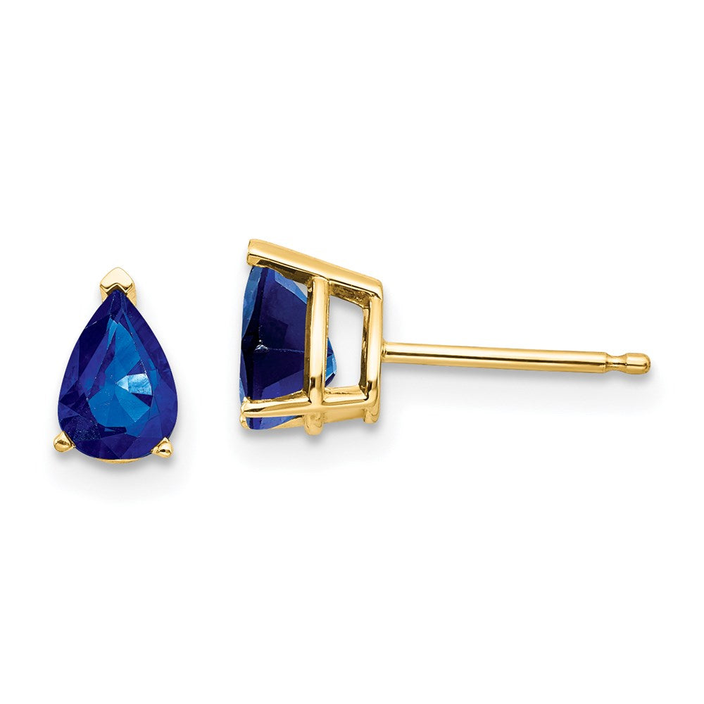 14K Gelbgold Ohrstecker mit Saphir