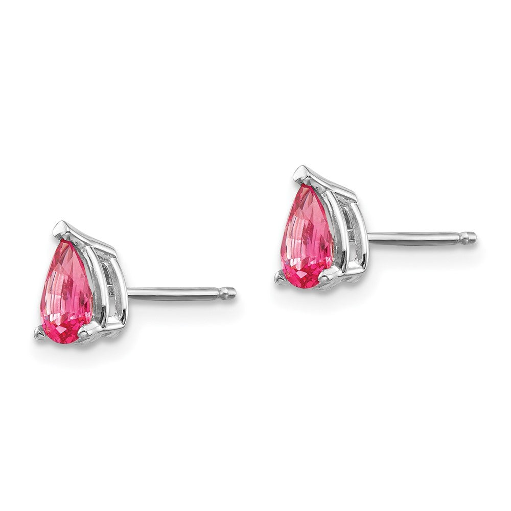 14K Weißgold Rosa Spinell Ohrringe