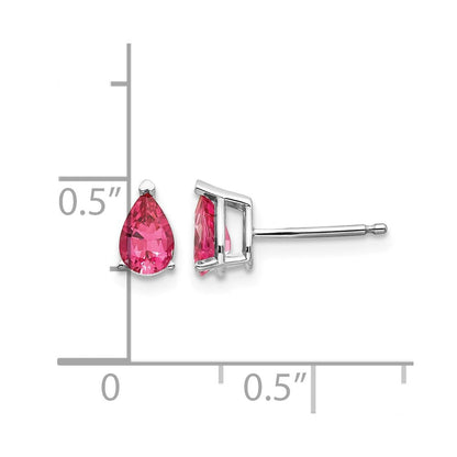 14K Weißgold Rosa Spinell Ohrringe