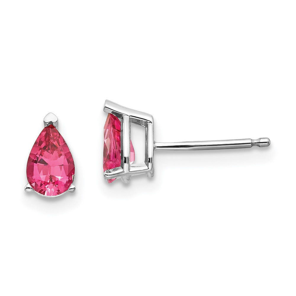 14K Weißgold Rosa Spinell Ohrringe