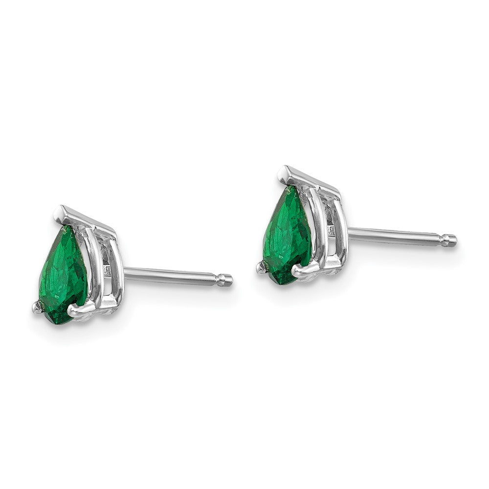 14K Weißgold Ohrringe mit Tsavorit