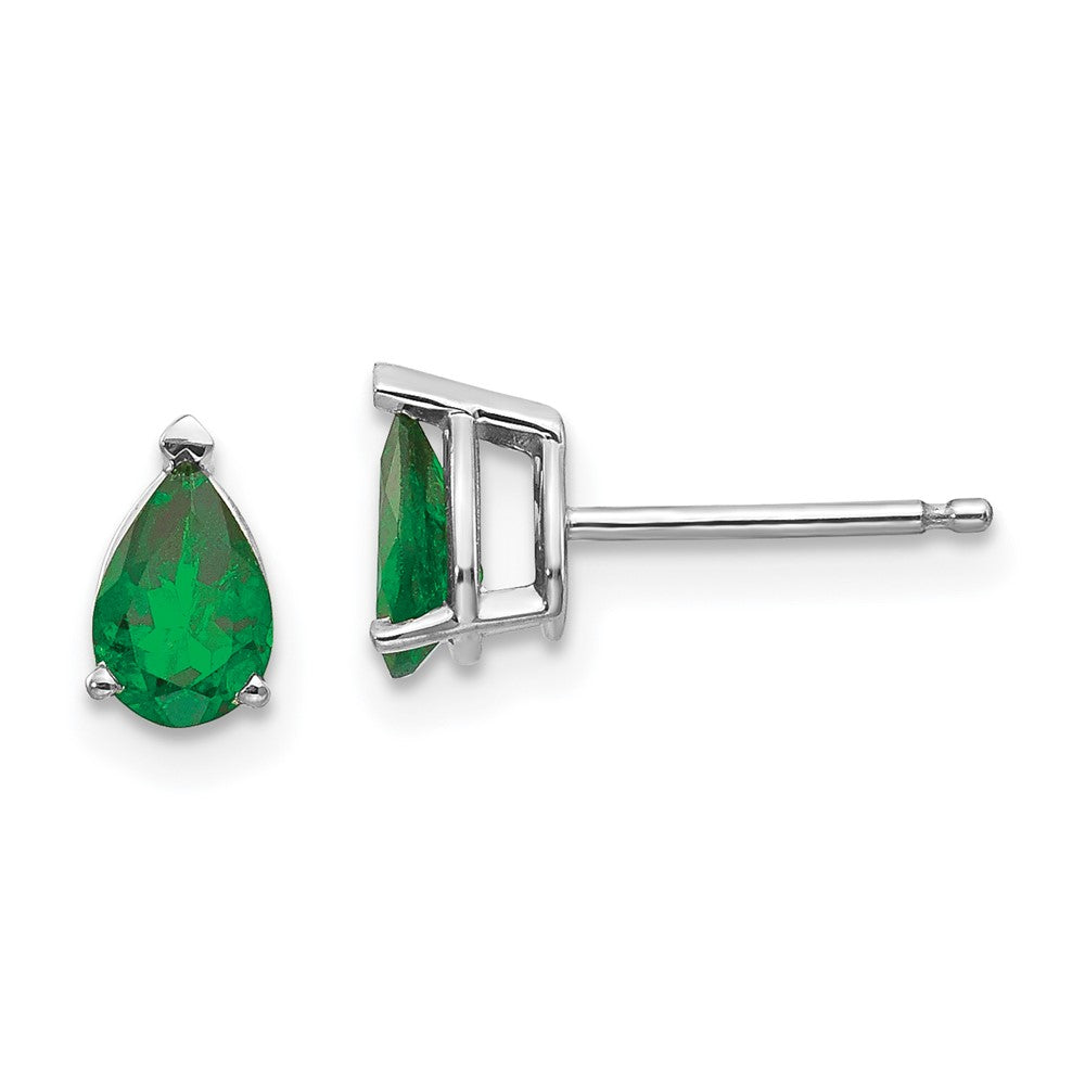 14K Weißgold Ohrringe mit Tsavorit