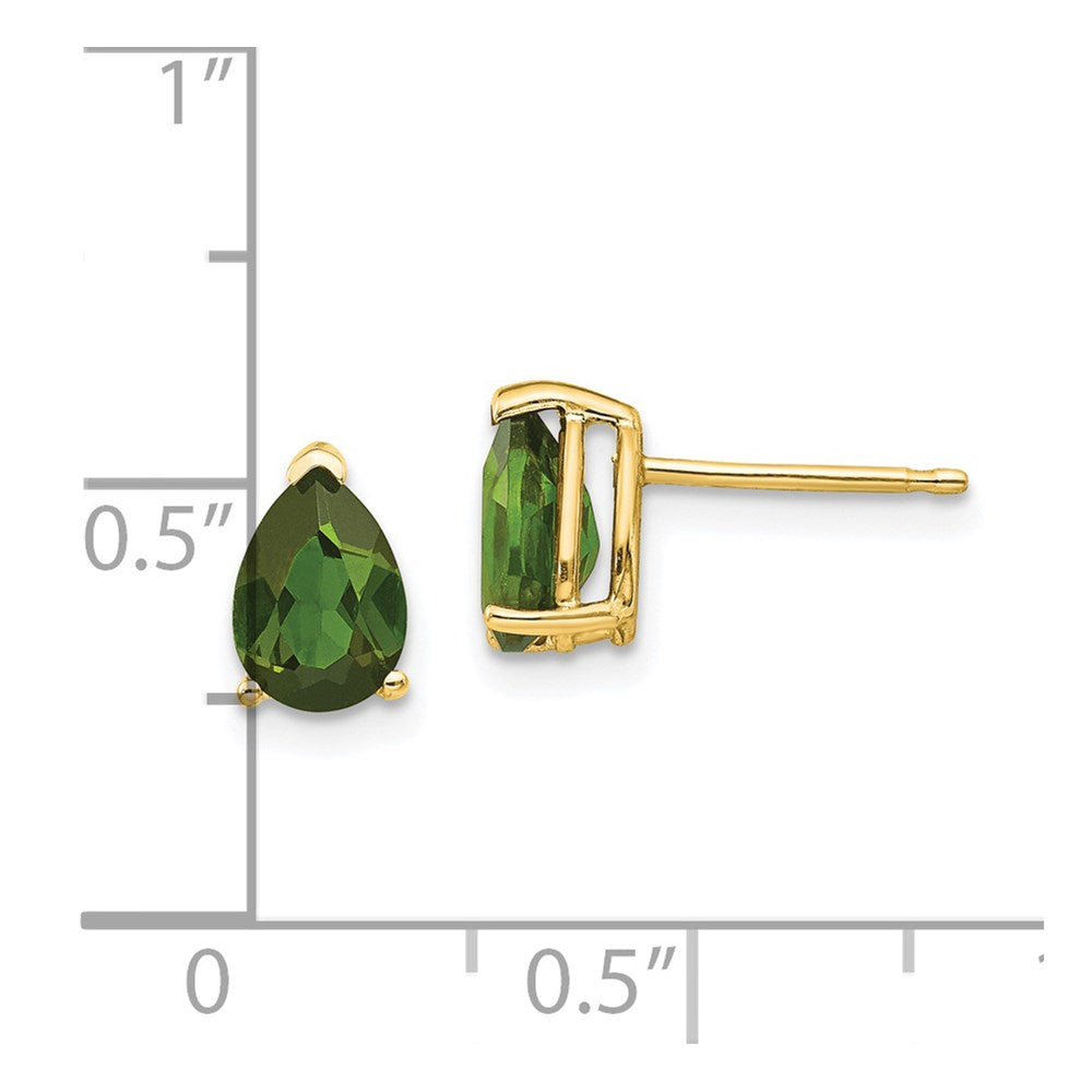 14K Gelbgold Grün Turmalin Ohrringe