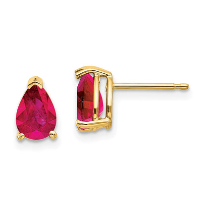 14K Gelbgold Rubin-Ohrringe