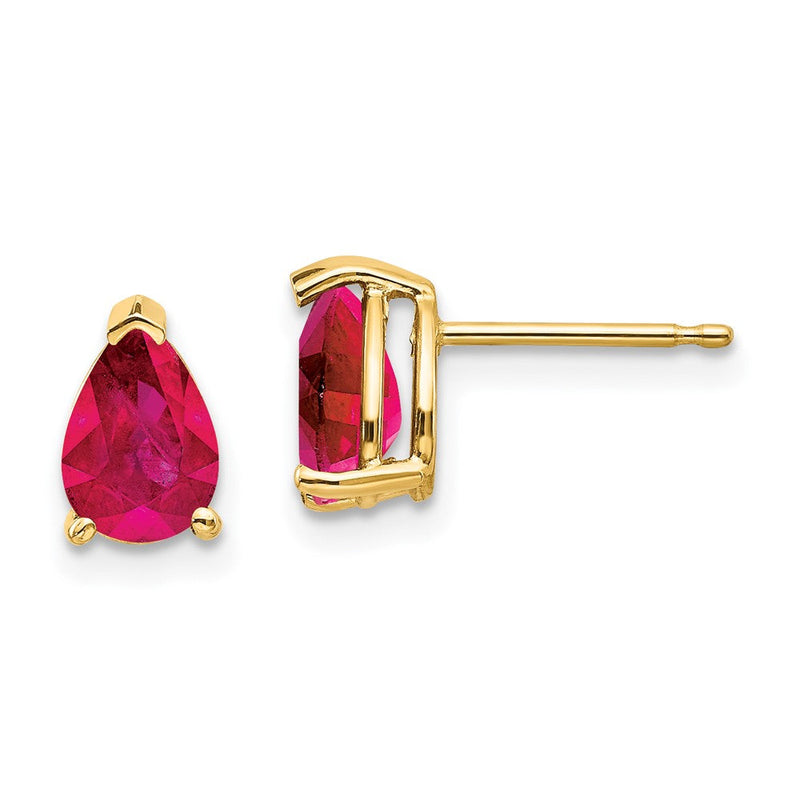 14K Gelbgold Rubin-Ohrringe