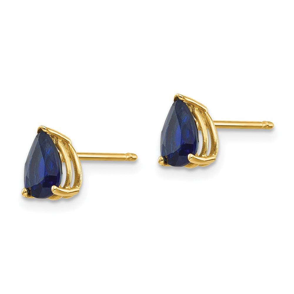 14K Gelbgold Saphir-Ohrstecker
