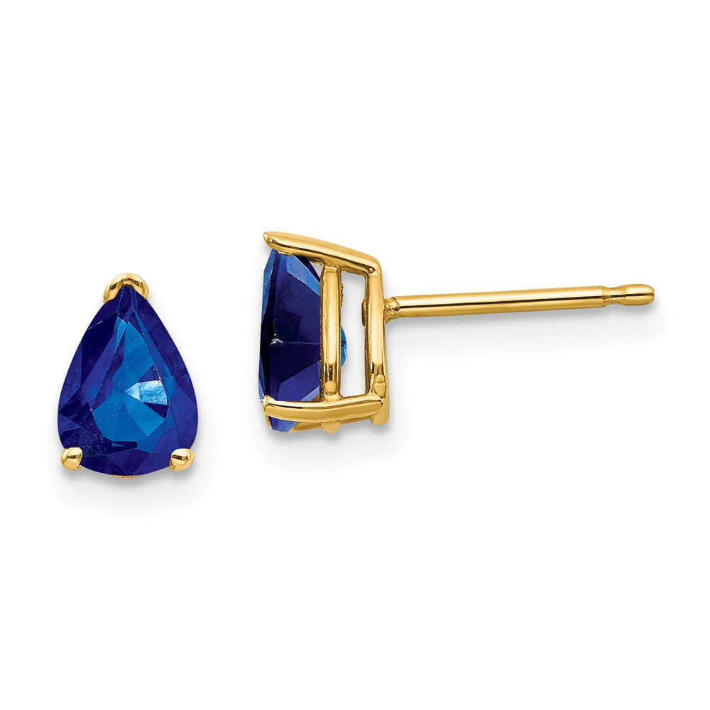 14K Gelbgold Saphir-Ohrstecker