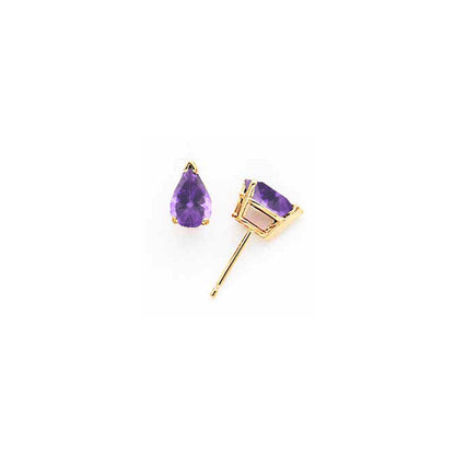 14K Weißgold Ohrringe mit birnenförmigem Tsavorit, 7 x 5 mm