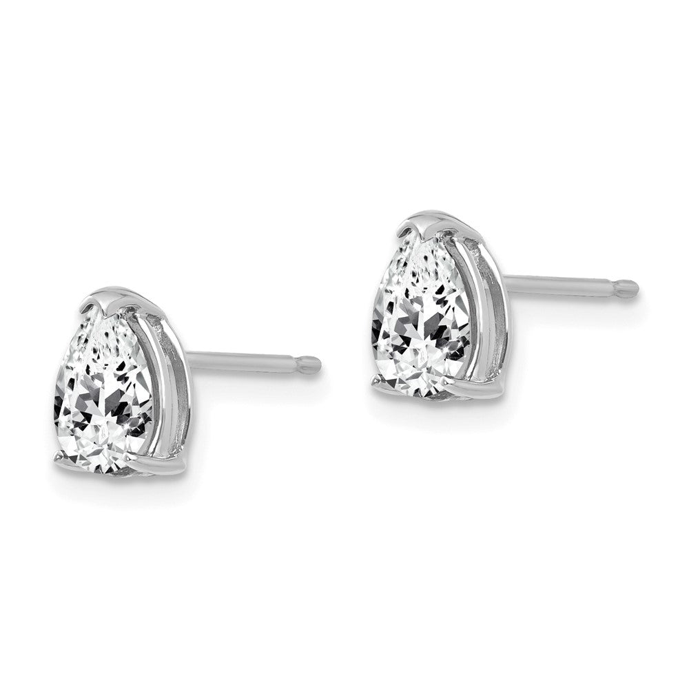 14K Weißgold Ohrringe mit birnenförmigem Zirkonia, 7x5mm