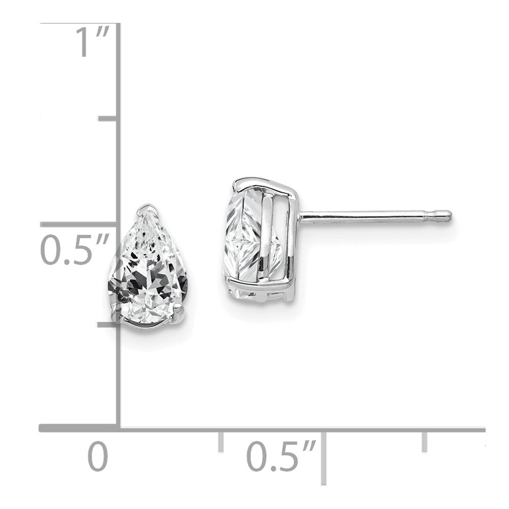 14K Weißgold Ohrringe mit birnenförmigem Zirkonia, 7x5mm