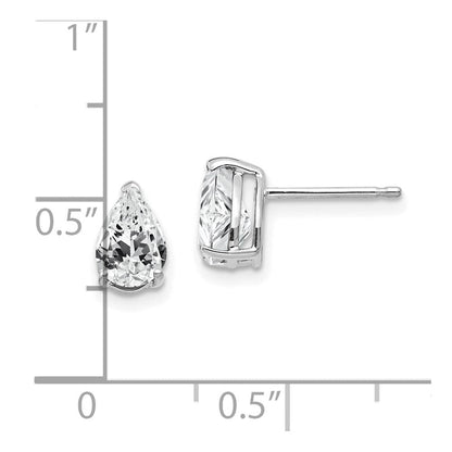 14K Weißgold Ohrringe mit birnenförmigem Zirkonia, 7x5mm