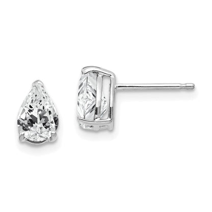 14K Weißgold Ohrringe mit birnenförmigem Zirkonia, 7x5mm