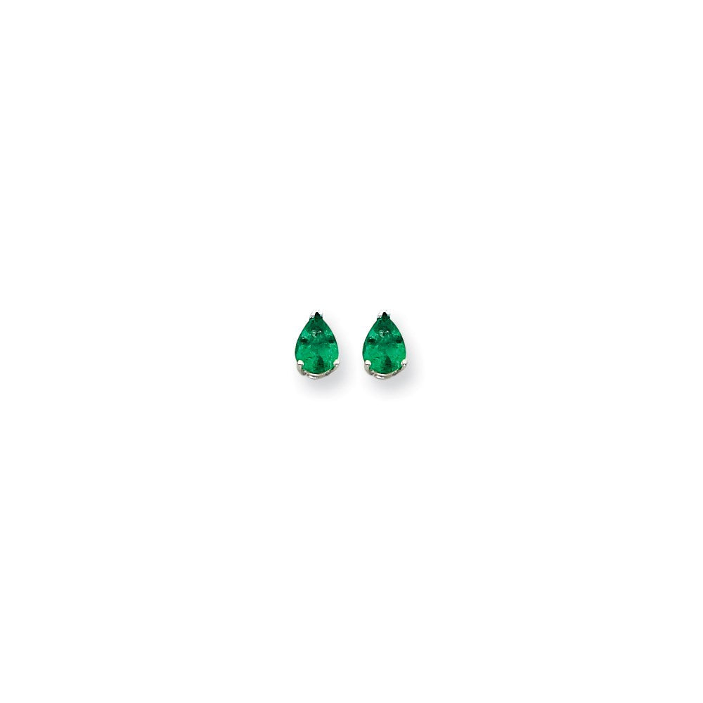 14K Gelbgold Ohrstecker mit Smaragd im Tropfenschliff