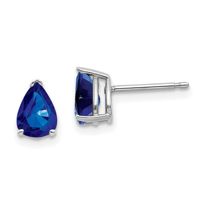14K Weißgold Saphir-Ohrringe