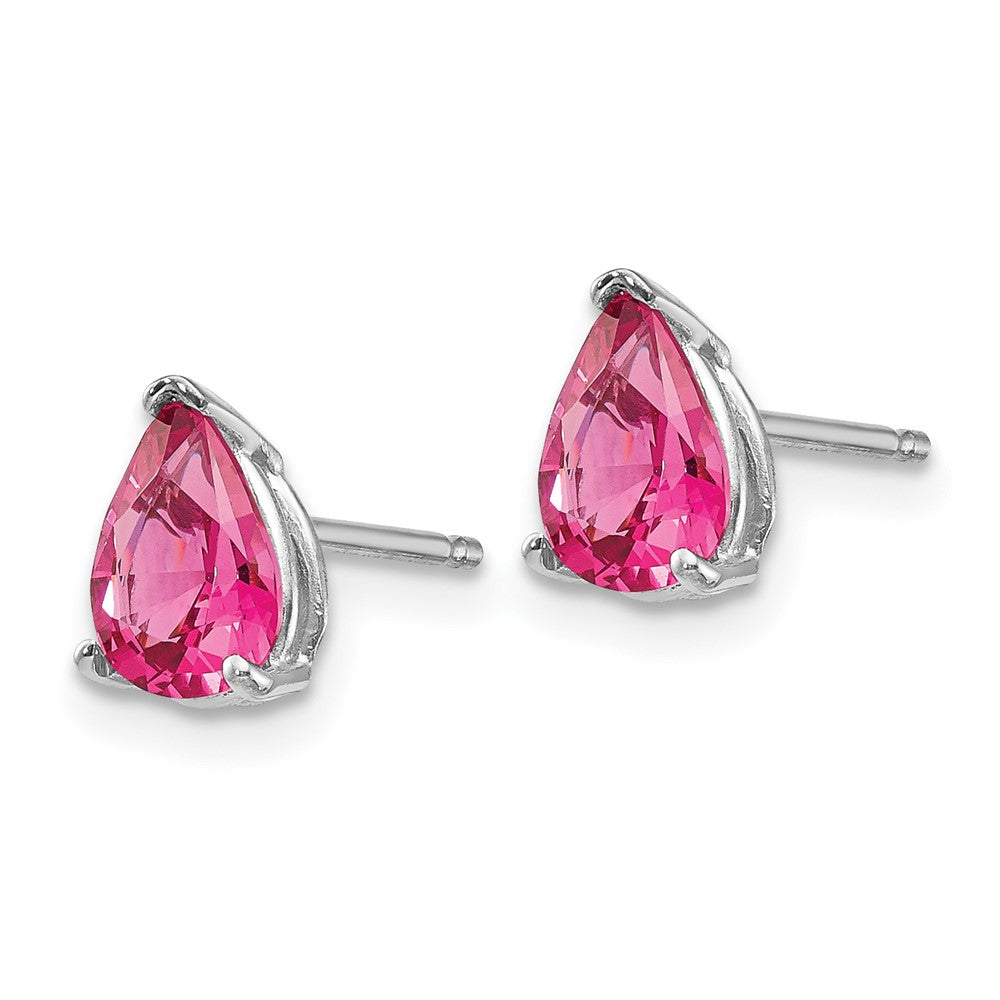 14K Weißgold Rosa Spinell Ohrringe
