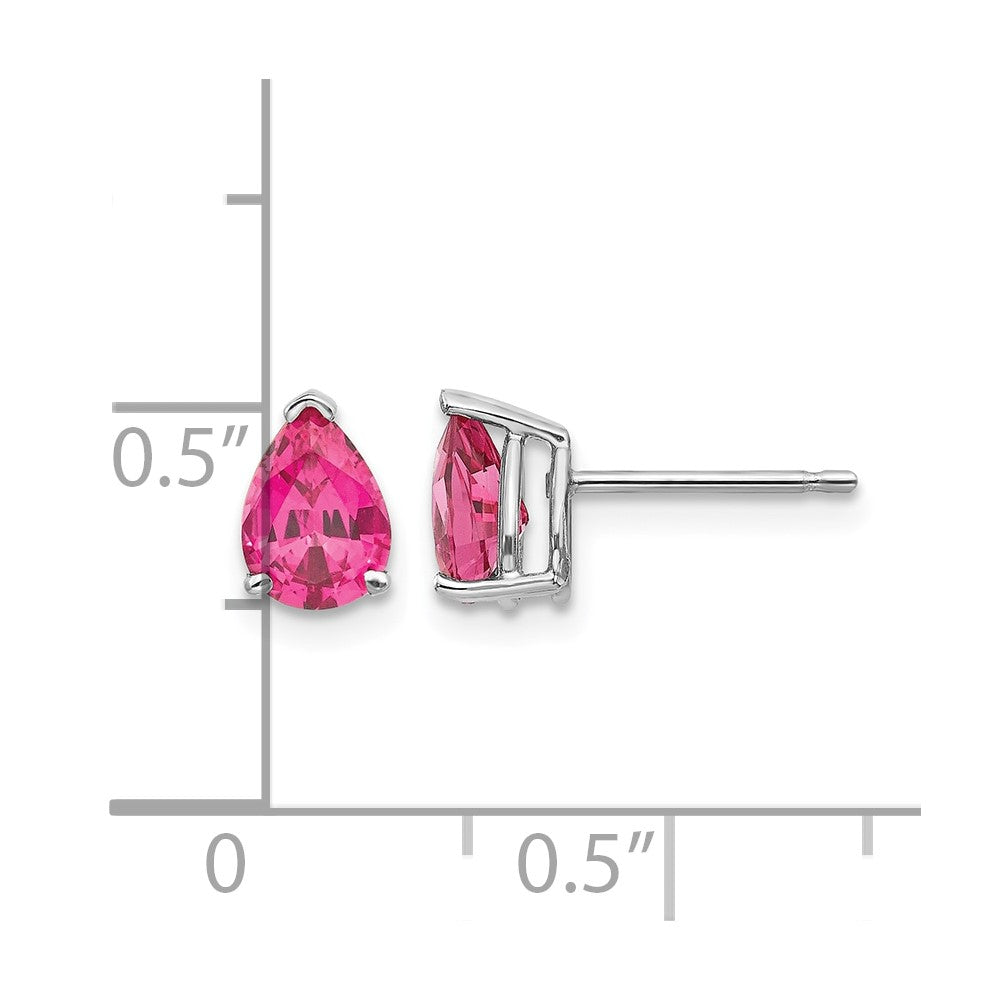 14K Weißgold Rosa Spinell Ohrringe