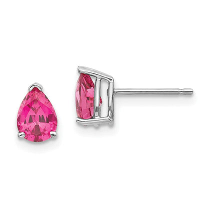 14K Weißgold Rosa Spinell Ohrringe