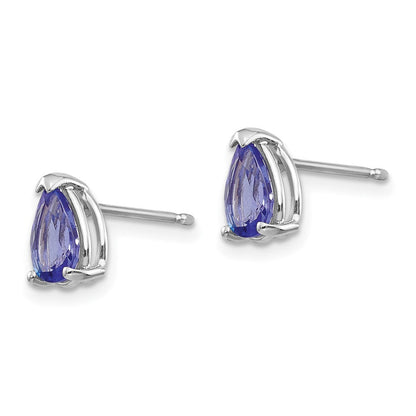 14K Weißgold Tansanit Ohrringe